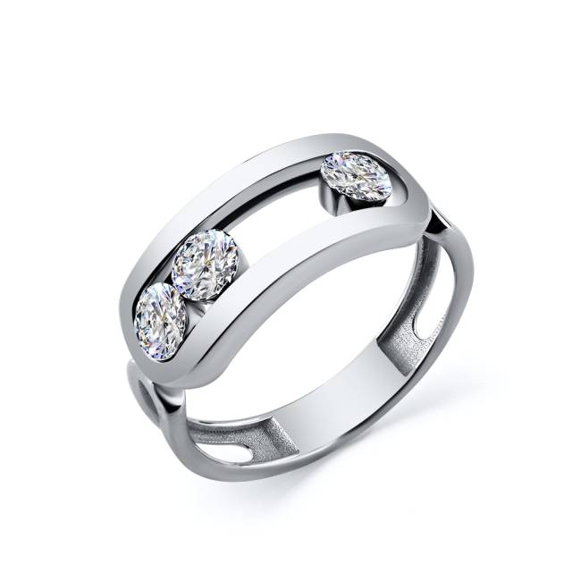 Кольцо из белого золота с бриллиантами (058895)