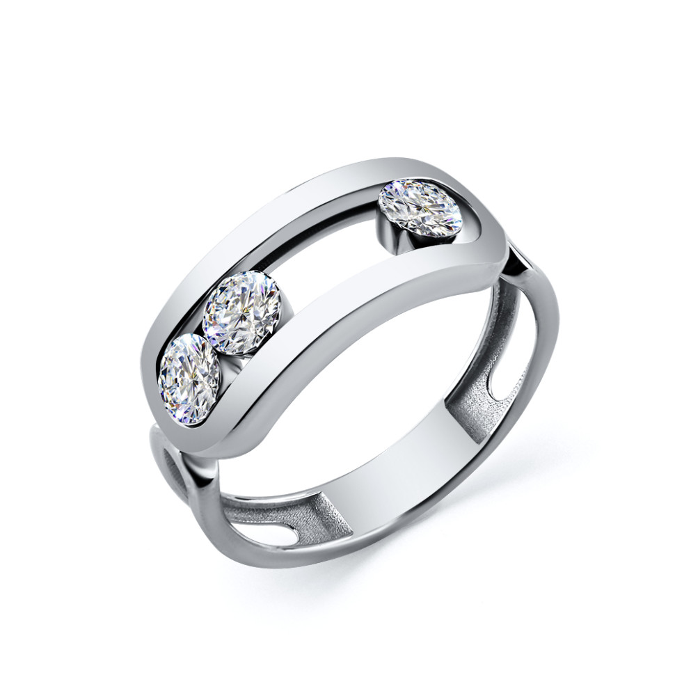 Кольцо из белого золота с бриллиантами (058895)