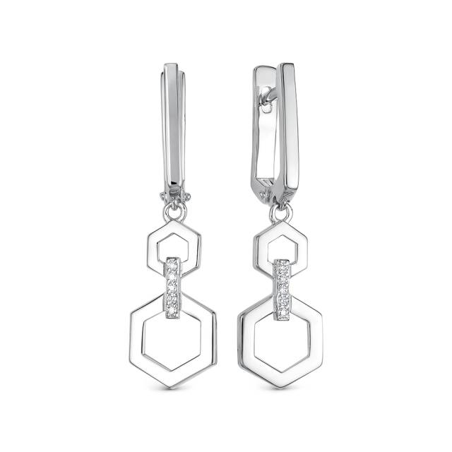 Серьги из белого золота с бриллиантами (047433)