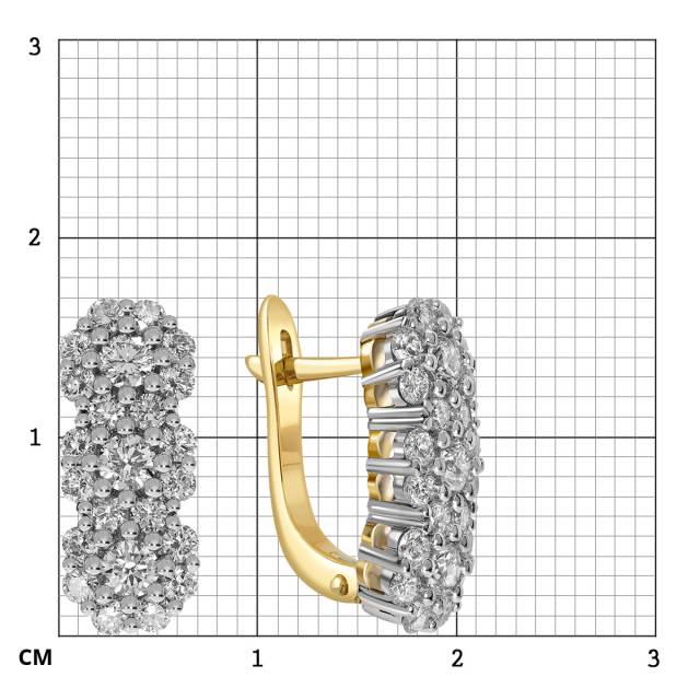 Серьги из жёлтого золота с бриллиантами (052364)