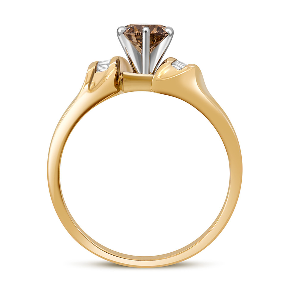 Помолвочное кольцо из жёлтого золота с брилиантами (049024)