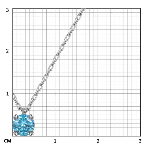Колье из белого золота с  голубым бриллиантом (060041)