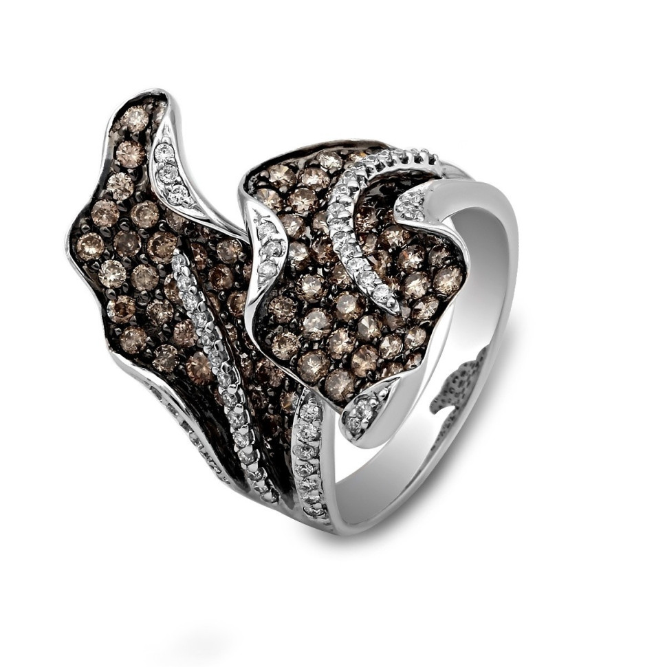 Кольцо из белого золота с бриллиантами (022191)