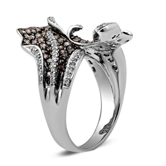 Кольцо из белого золота с бриллиантами (022191)