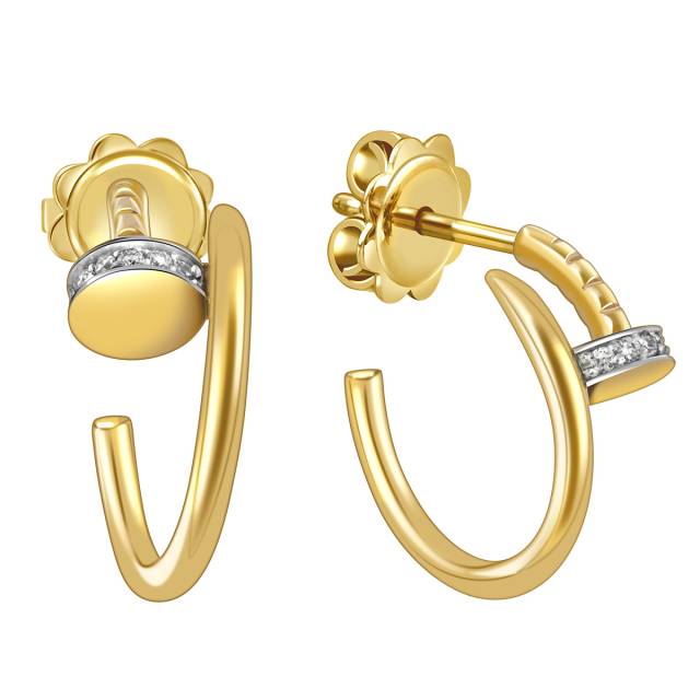 Серьги из жёлтого золота с бриллиантами (059092)