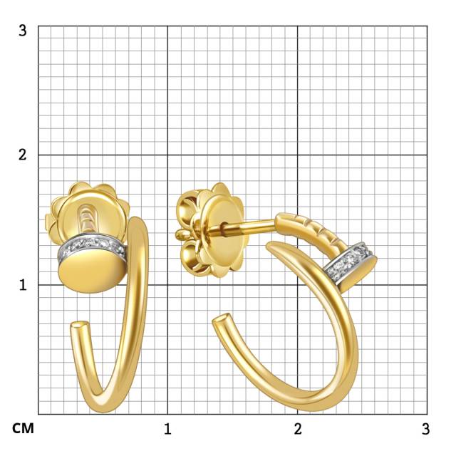 Серьги из жёлтого золота с бриллиантами (059092)