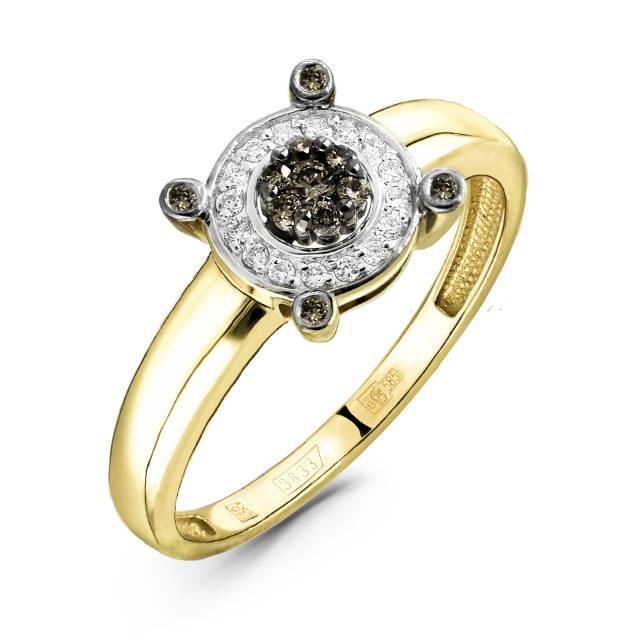 Кольцо из белого золота с бриллиантами (055834)