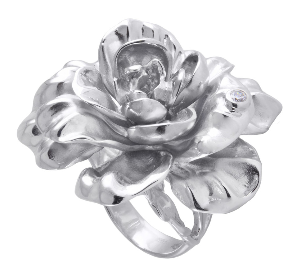 Кольцо из серебра с фианитом (027239)