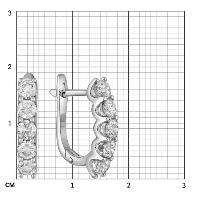 Серьги из белого золота с бриллиантами (052519)