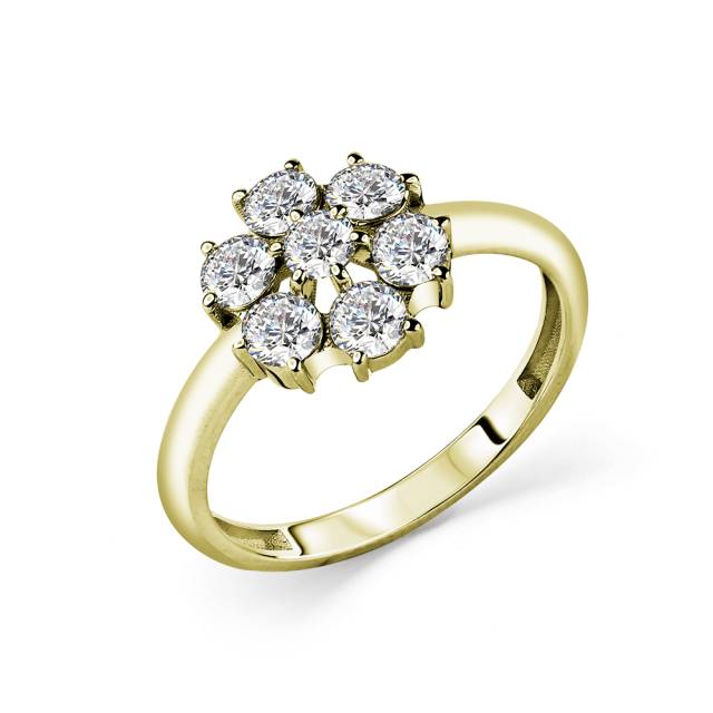 Кольцо из жёлтого золота с бриллиантами (051160)