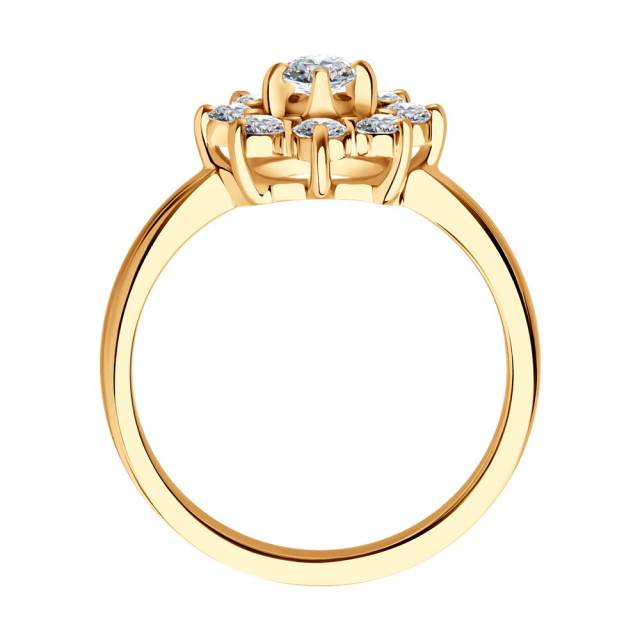 Кольцо из красного золота с бриллиантами (052865)