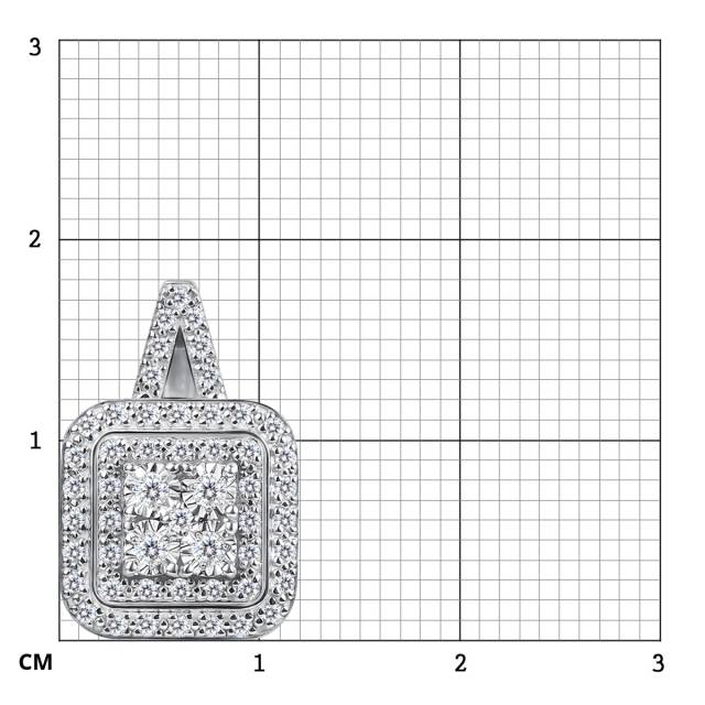 Кулон из белого золота с бриллиантами (063011)