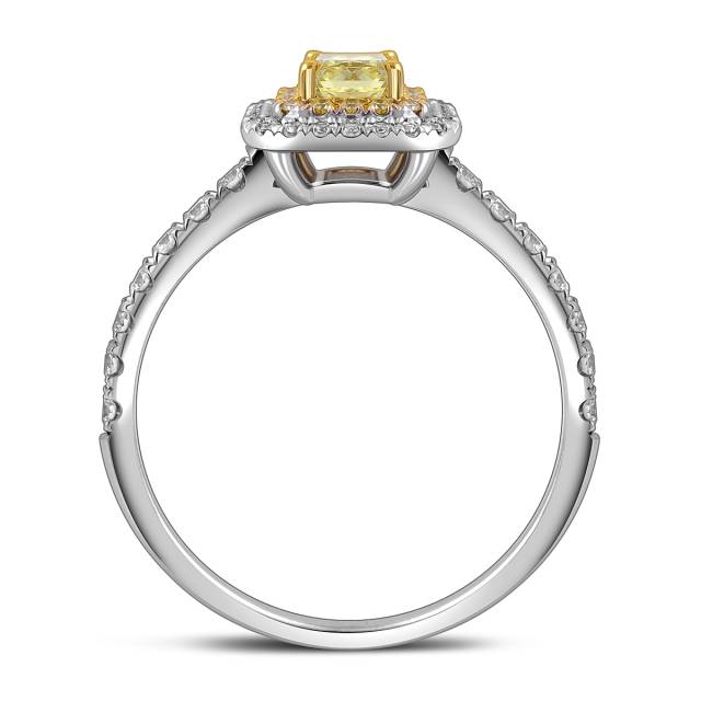 Кольцо из белого золота с жёлтыми бриллиантами (063517)