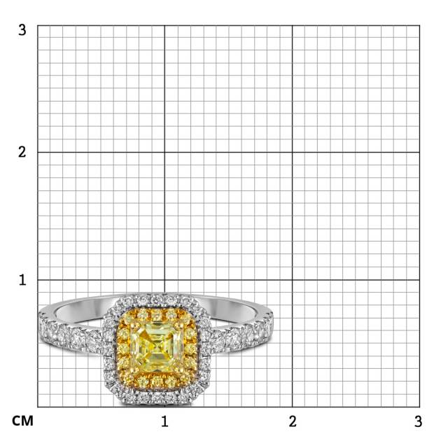 Кольцо из белого золота с жёлтыми бриллиантами (063517)