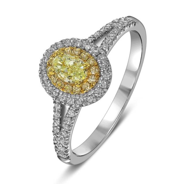 Кольцо из белого золота с бриллиантами (058508)