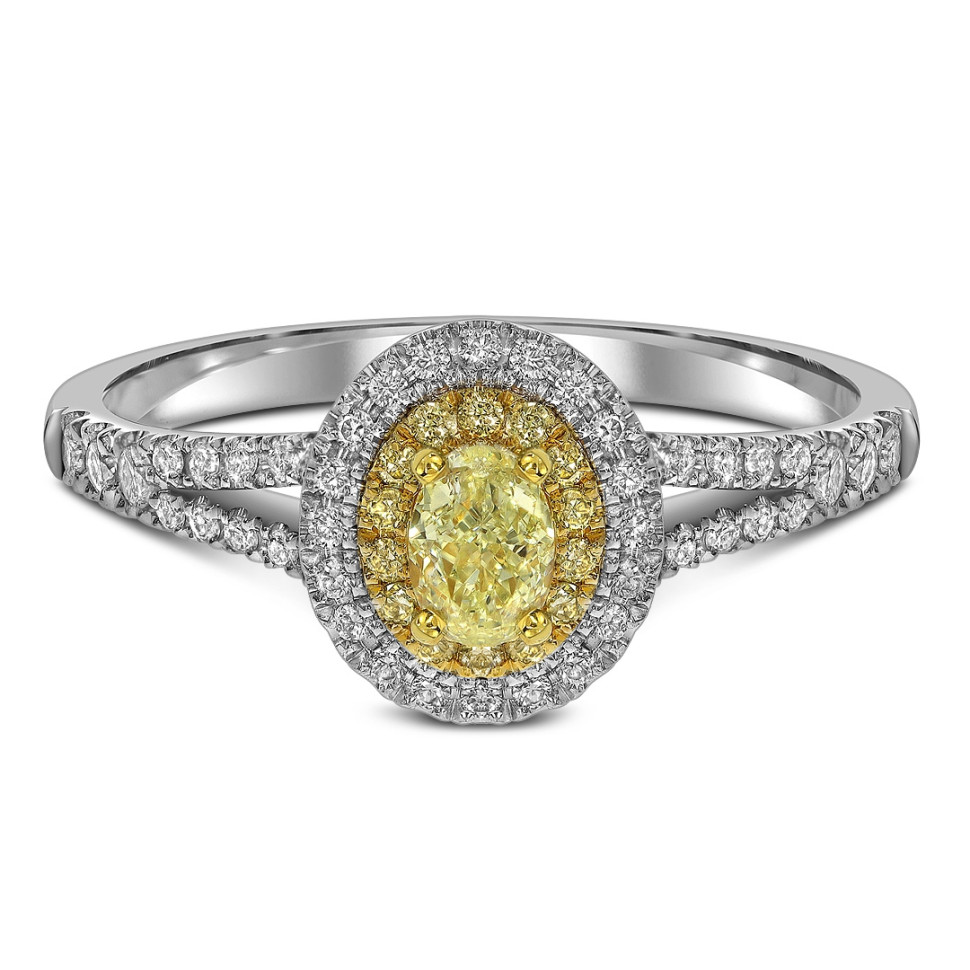 Кольцо из белого золота с бриллиантами (058508)