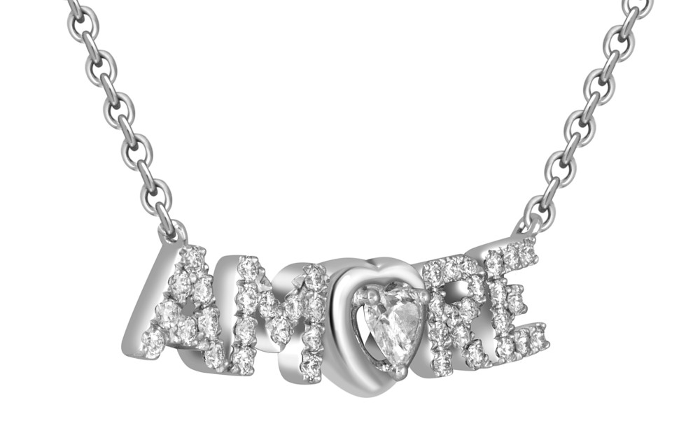 Колье из белого золота с бриллиантами 