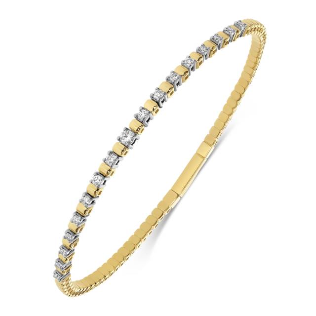 Браслет жёсткий из жёлтого золота с бриллиантами (059086)