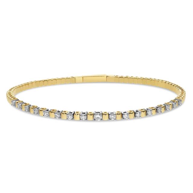 Браслет жёсткий из жёлтого золота с бриллиантами (059086)