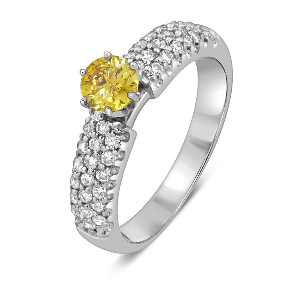 Помолвочное кольцо из белого золота с бриллиантами (049574)