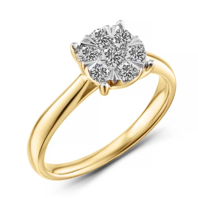 Кольцо из жёлтого золота с бриллиантами (063798)