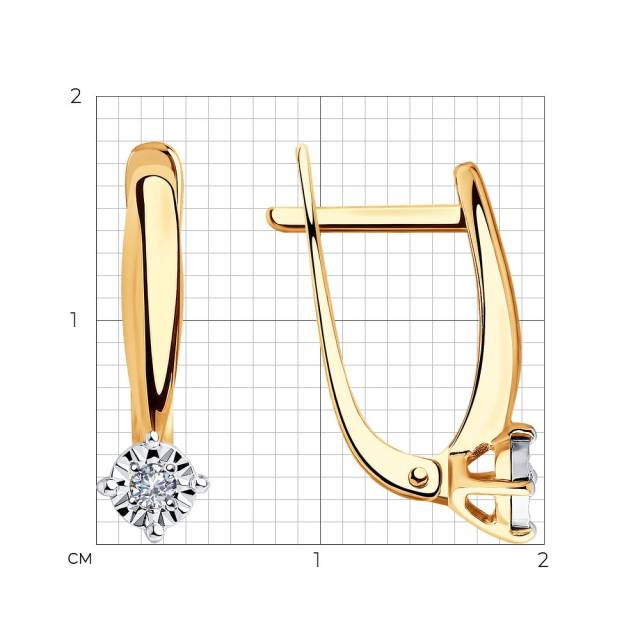 Серьги из красного золота с бриллиантами (047388)