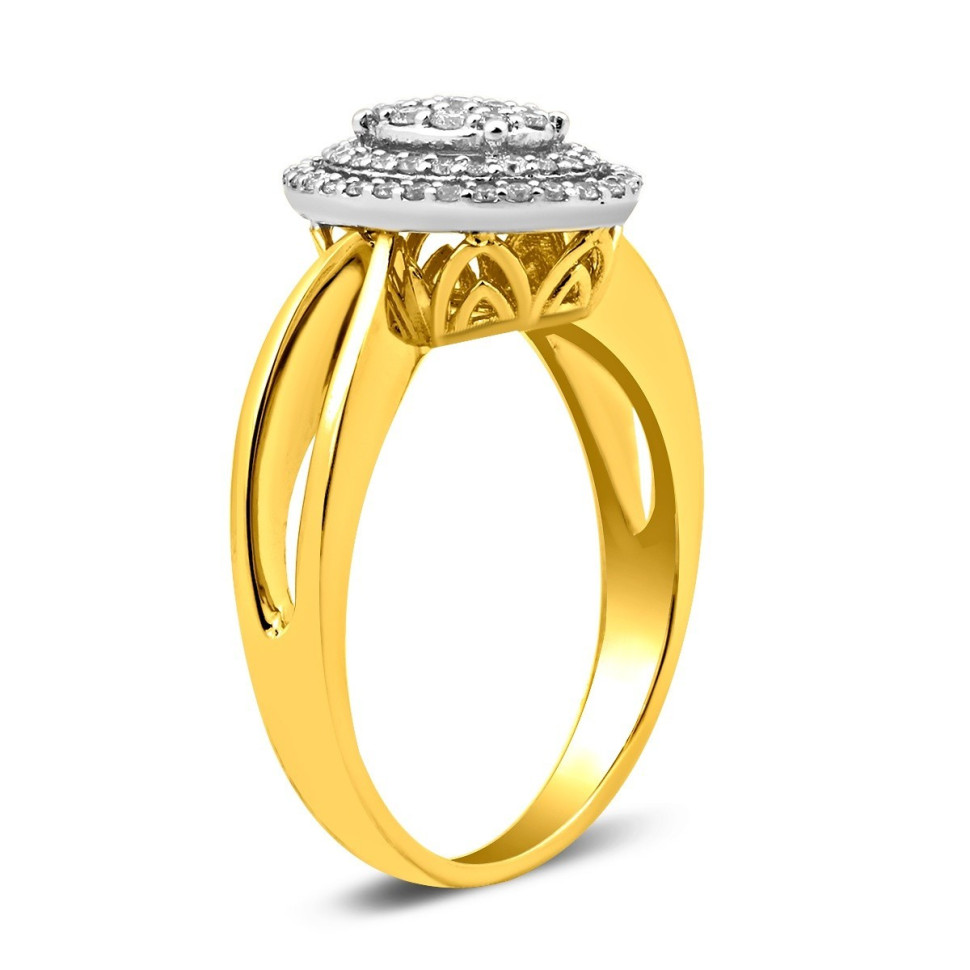 Кольцо из комбинированного золота с бриллиантами (023244)