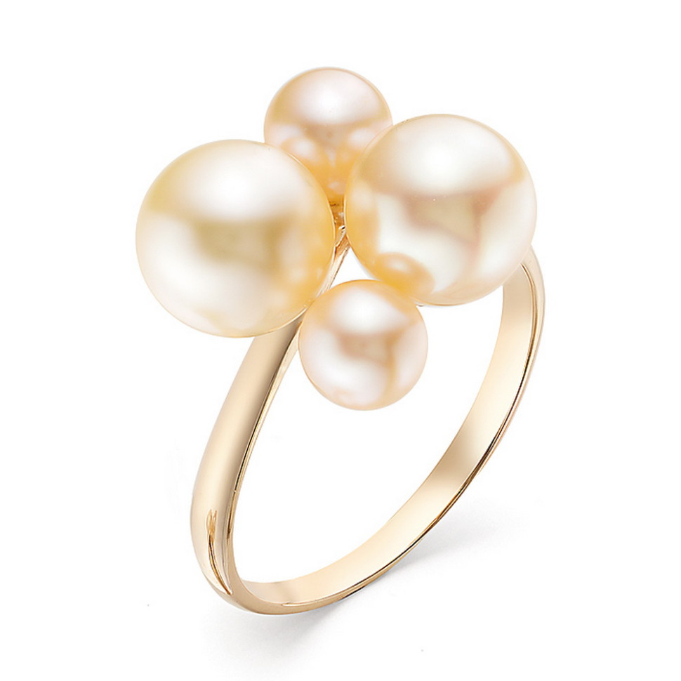 Кольцо из красного золота с жемчугом (042208)