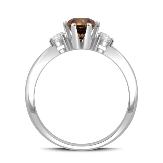 Помолвочное кольцо из белого золота с бриллиантами Fancy brown (059840)