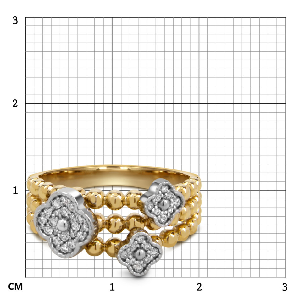 Кольцо из жёлтого золота с бриллиантами (059969)