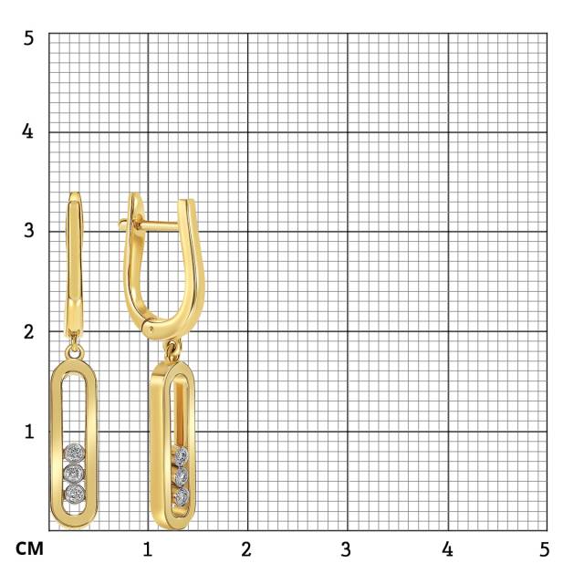 Серьги из жёлтого золота с бриллиантами (061486)