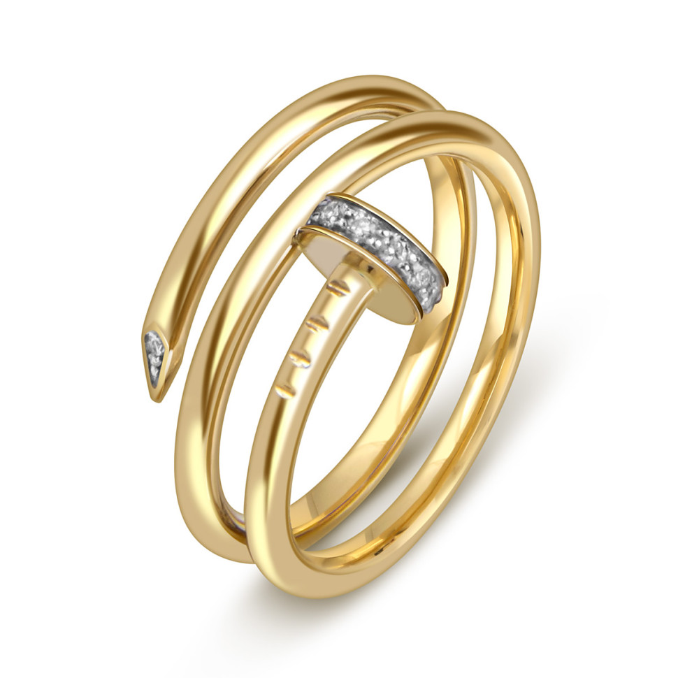 Кольцо из жёлтого золота с бриллиантами (059098)