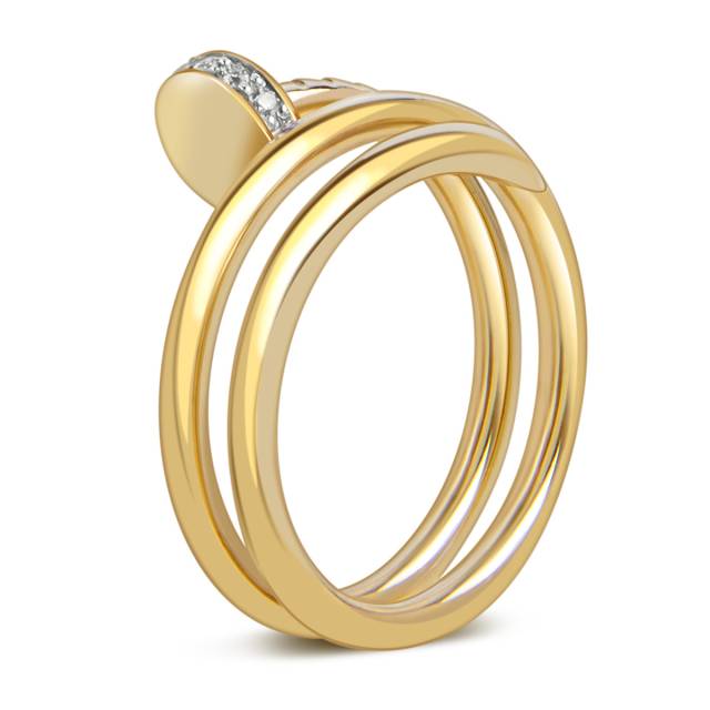 Кольцо из жёлтого золота с бриллиантами (059098)