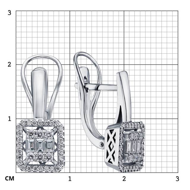 Серьги из белого золота с бриллиантами (055824)