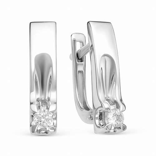 Серьги из белого золота с бриллиантами (031613)