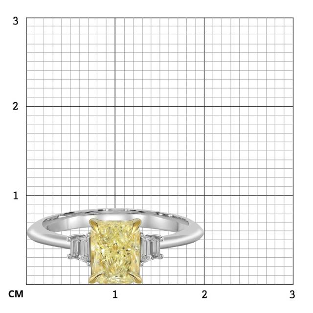 Кольцо из белого золота с  жёлтым бриллиантом (063054)