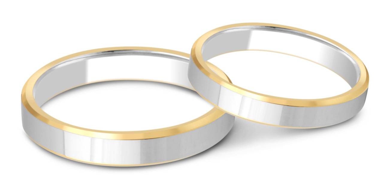 Обручальное кольцо из комбинированного золота (028662)