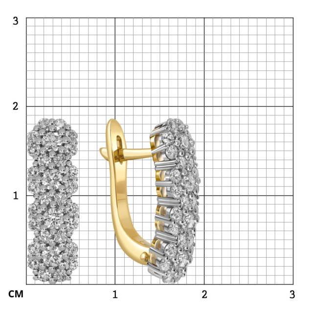 Серьги из жёлтого золота с бриллиантами (051966)