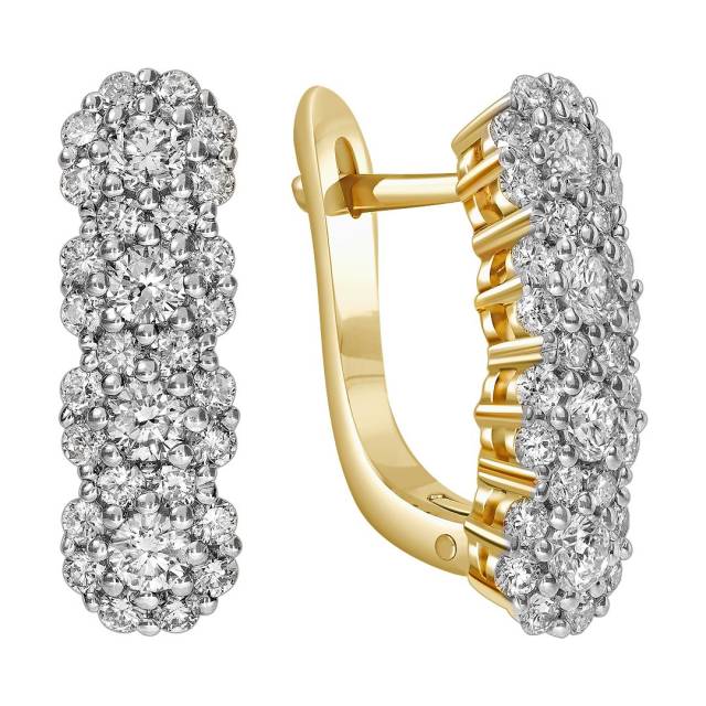 Серьги из жёлтого золота с бриллиантами (051966)