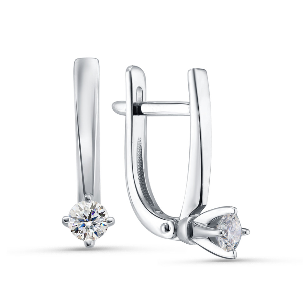 Серьги из белого золота с бриллиантами (058770)