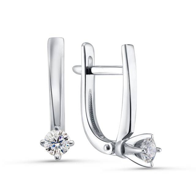 Серьги из белого золота с бриллиантами (058770)