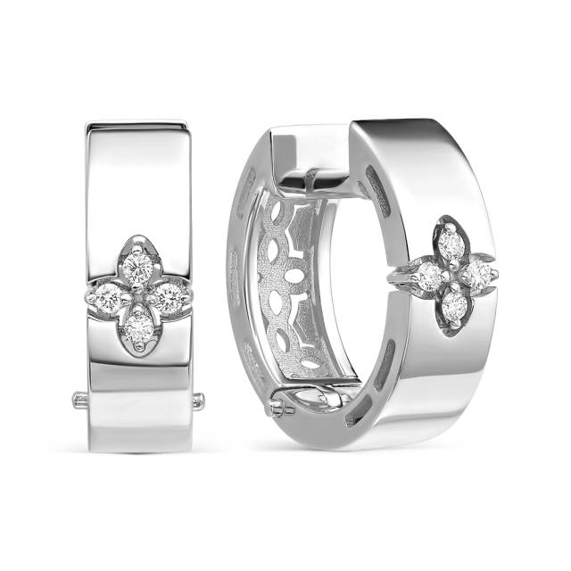 Серьги  из белого золота с бриллиантами (064222)