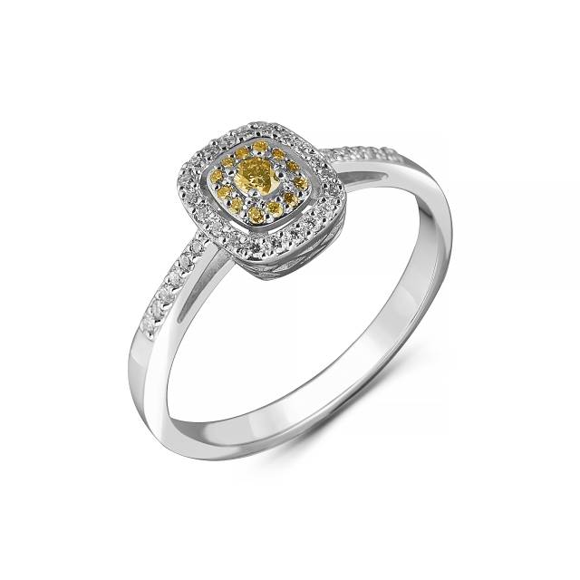 Кольцо из белого золота с бриллиантами (063779)