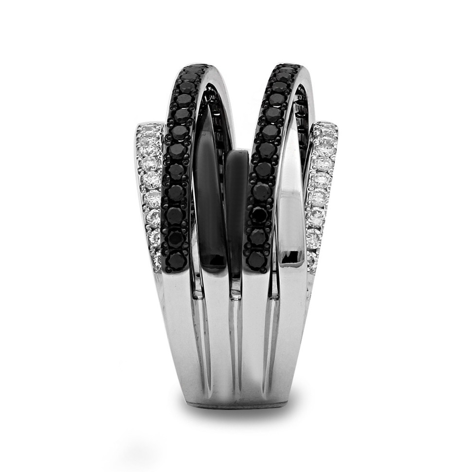 Кольцо из белого золота с бриллиантами (025814)