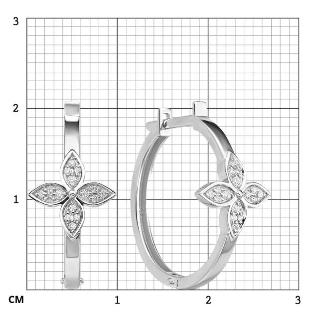 Серьги конго из белого золота с бриллиантами (061337)