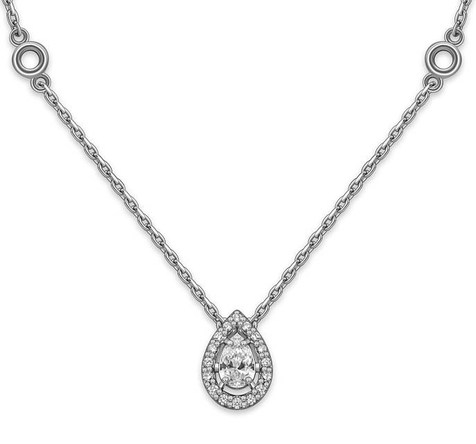 Колье из белого золота с бриллиантами (059131)