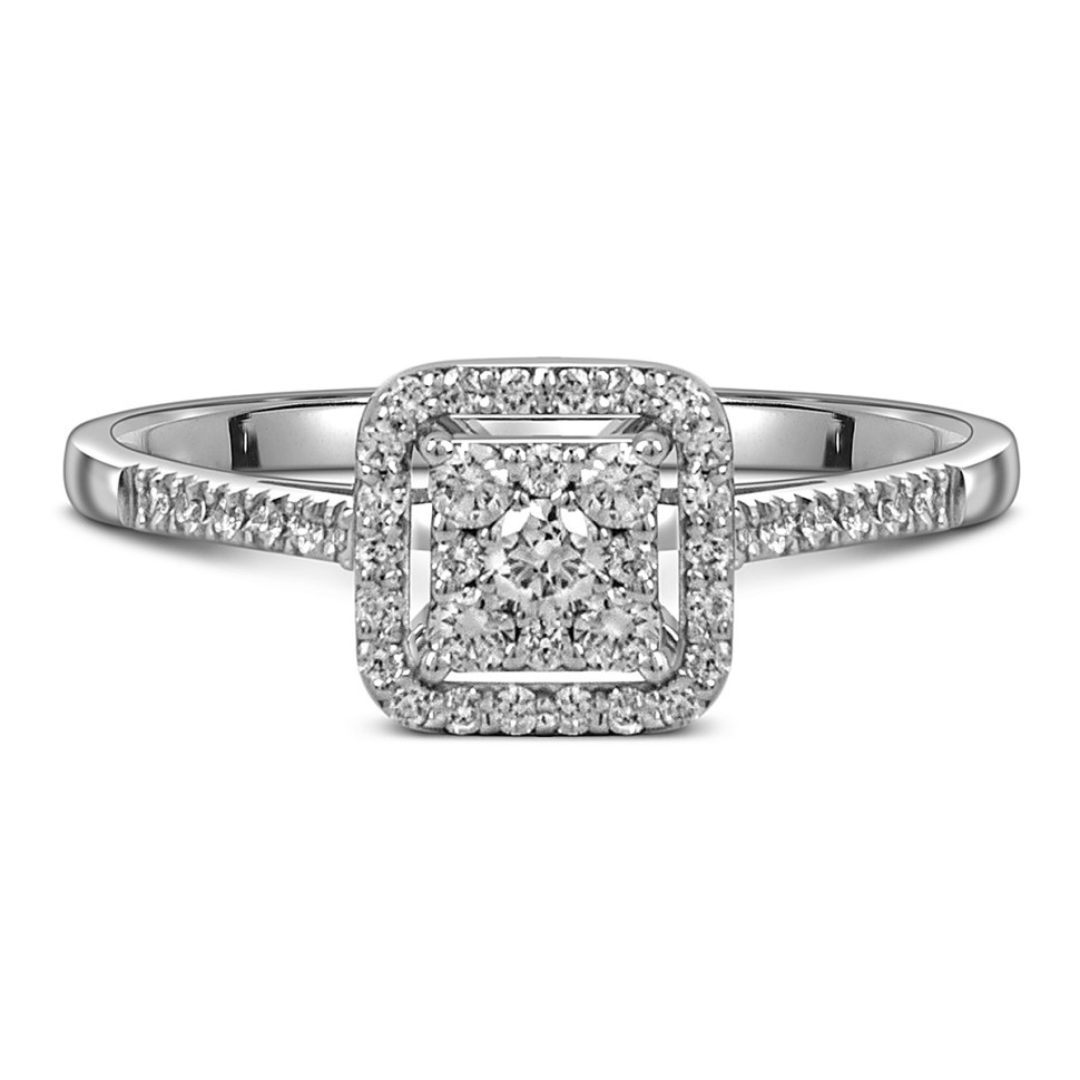 Кольцо из белого золота с бриллиантами (059577)