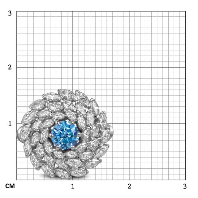 Кольцо из белого золота с бриллиантами (060038)