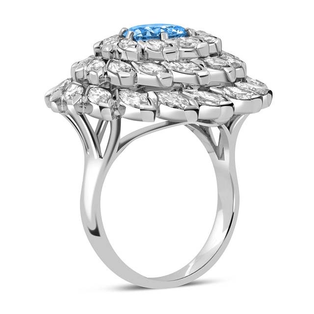 Кольцо из белого золота с бриллиантами (060038)