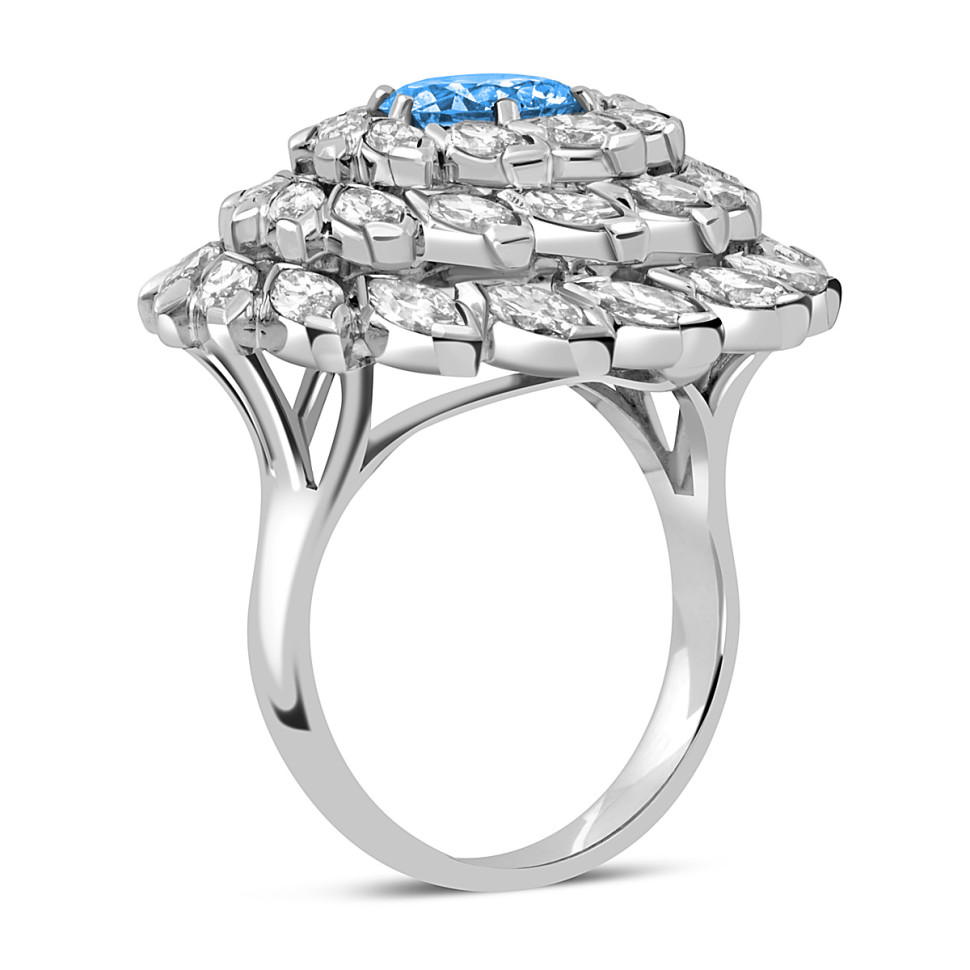 Кольцо из белого золота с бриллиантами (060038)